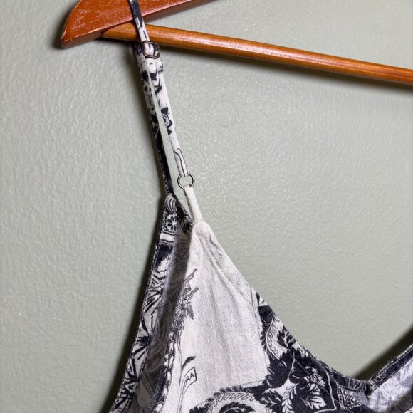 Desmond & Dempsey Women Linen Dress Size XL Midi Spaghetti Strap Tropical Beachy - Picture 7 of 16